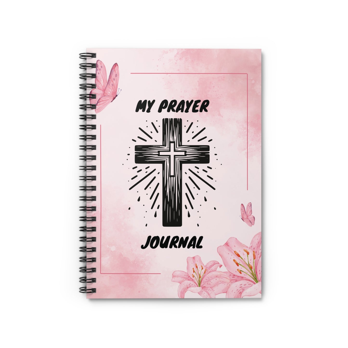 Beautiful Floral Spiral Notebook  - Ruled Line, A prayer journal designed to help you reflect and write down your thoughts and prayers. Perfect for those looking to deepen their spiritual practice and incorporate journaling into their daily routine.