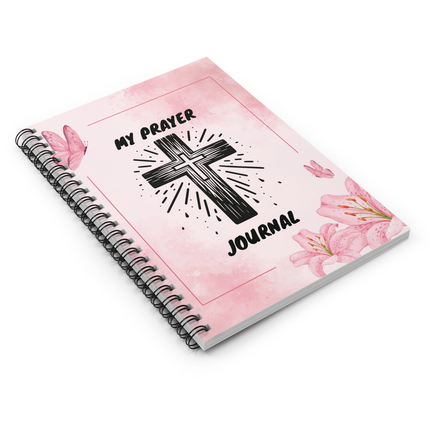 Beautiful Floral Spiral Notebook  - Ruled Line, A prayer journal designed to help you reflect and write down your thoughts and prayers. Perfect for those looking to deepen their spiritual practice and incorporate journaling into their daily routine.