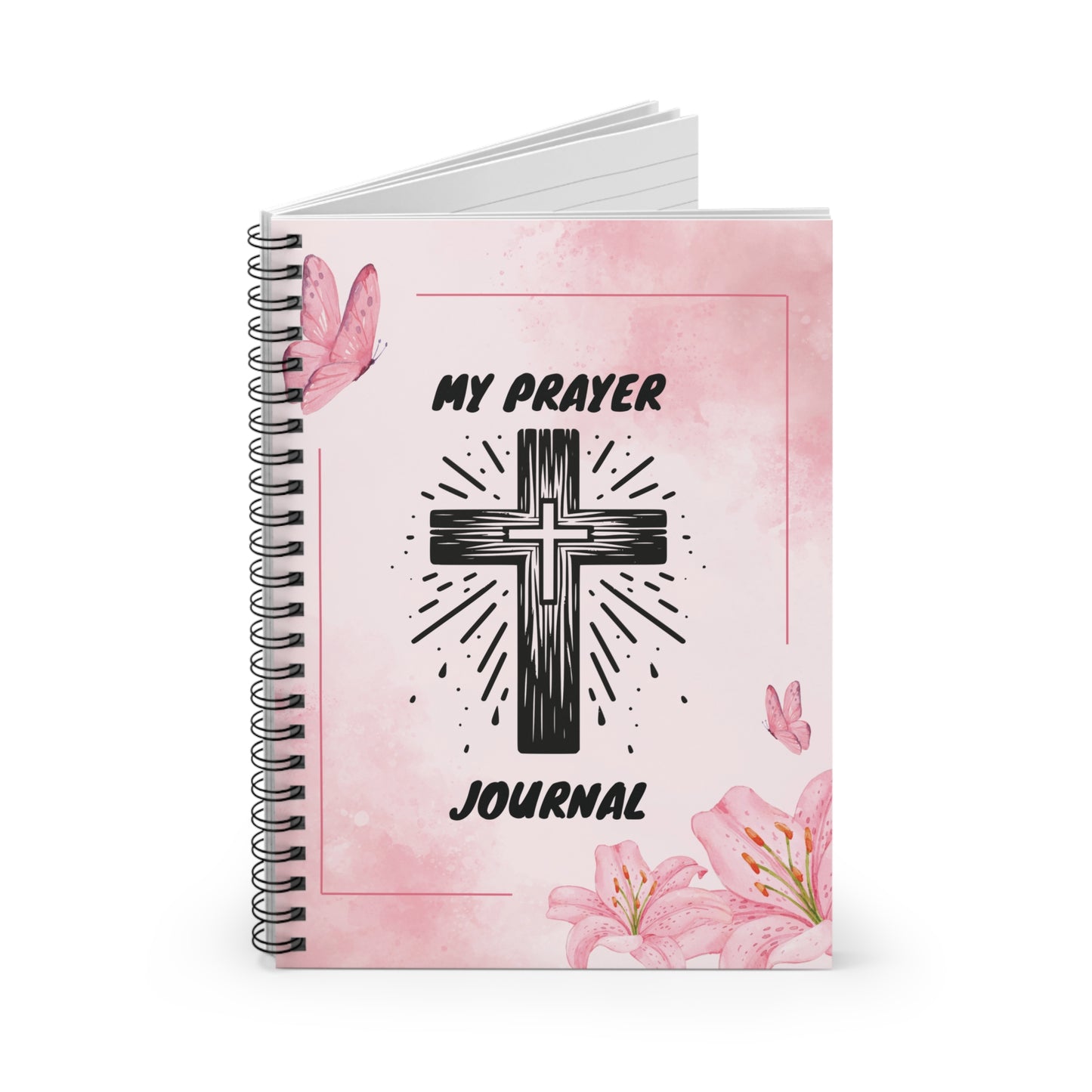 Beautiful Floral Spiral Notebook  - Ruled Line, A prayer journal designed to help you reflect and write down your thoughts and prayers. Perfect for those looking to deepen their spiritual practice and incorporate journaling into their daily routine.